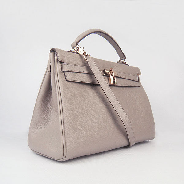 High Quality Hermes Kelly 35cm Togo Leather Bag Grey 6308